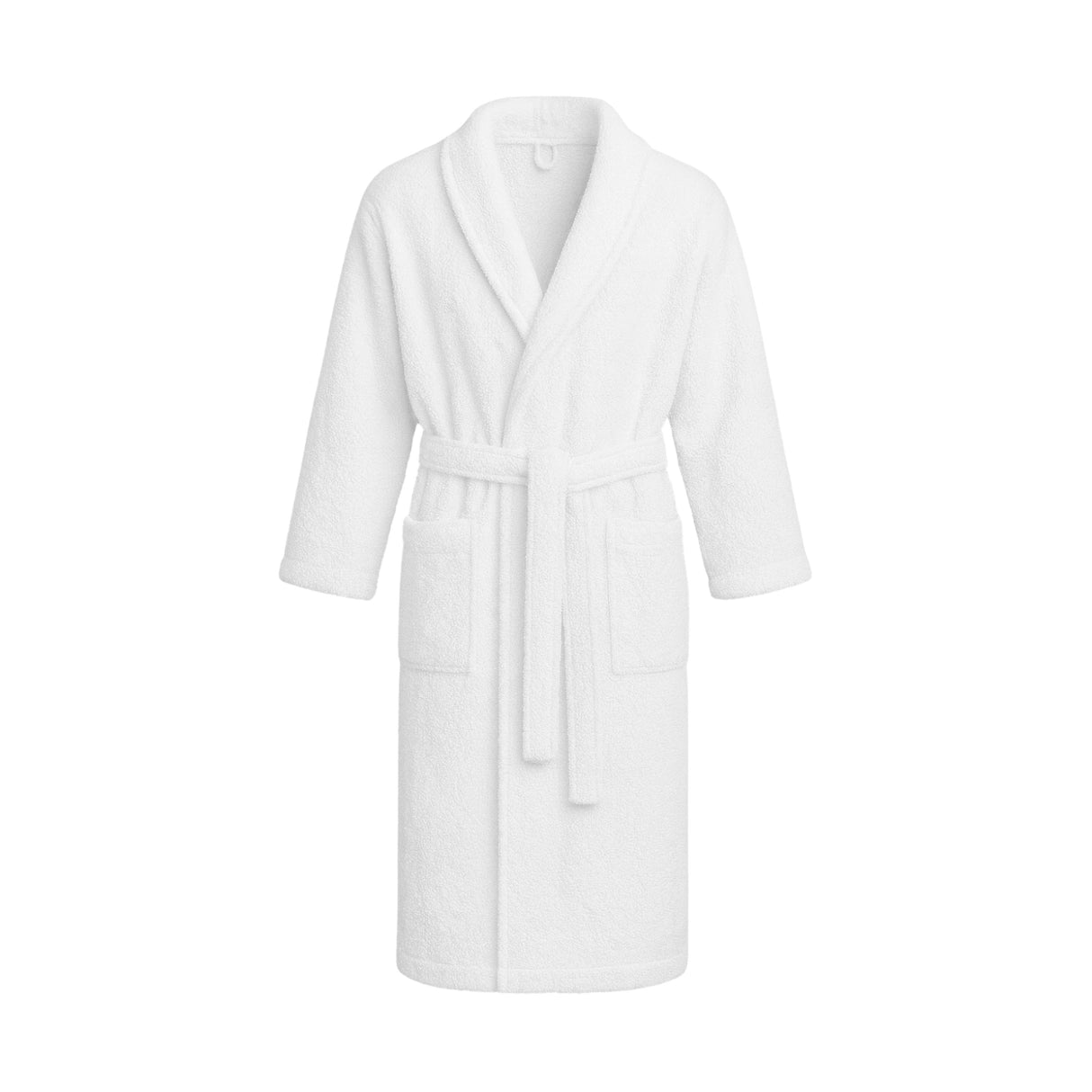 Premium-Bademantel Essential in Weiß aus reiner Baumwolle bei Velvetana