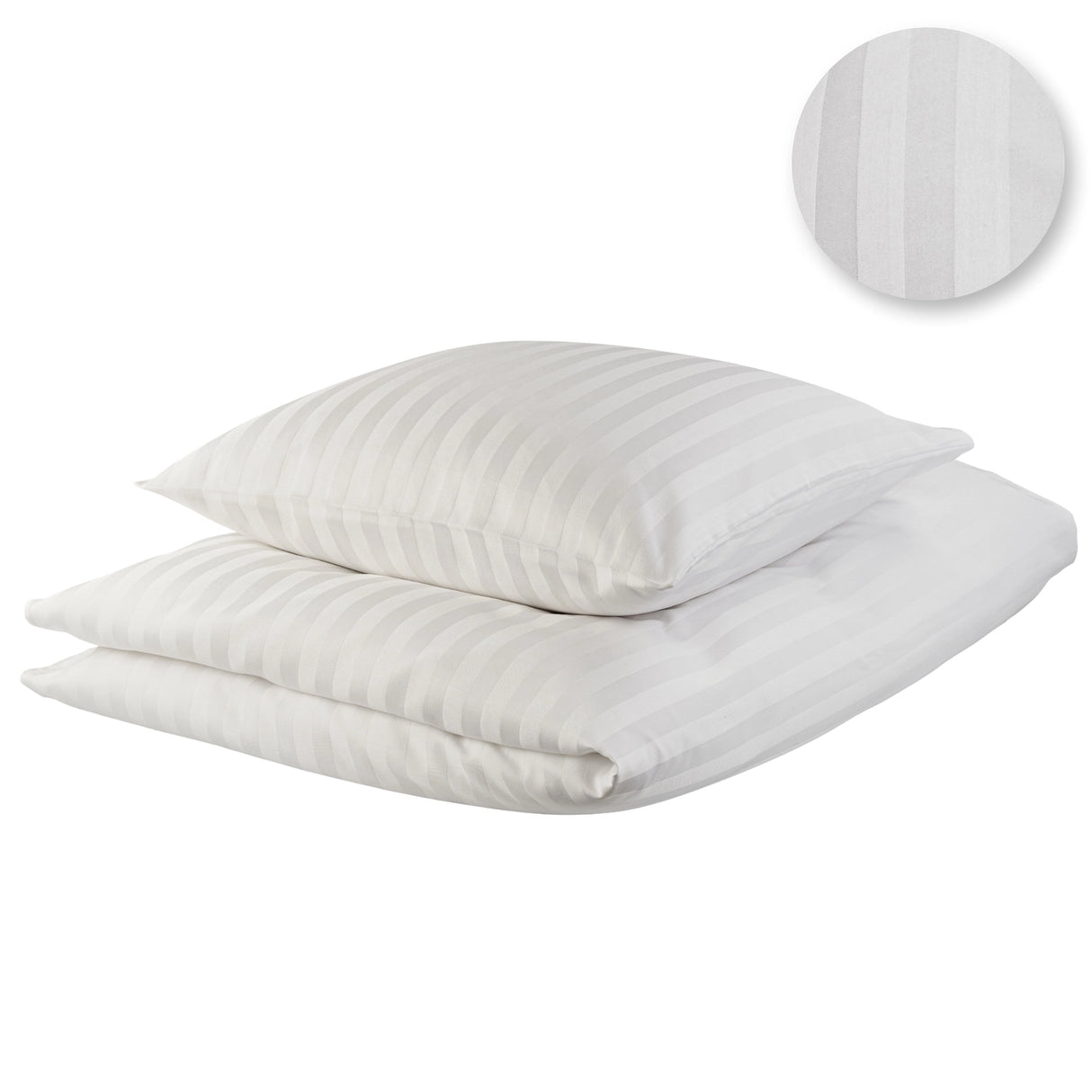 Weiße Hotelbettwäsche Opera mit breiten Streifen - luxuriös & seidig glänzend für stilvolle Gästezimmer