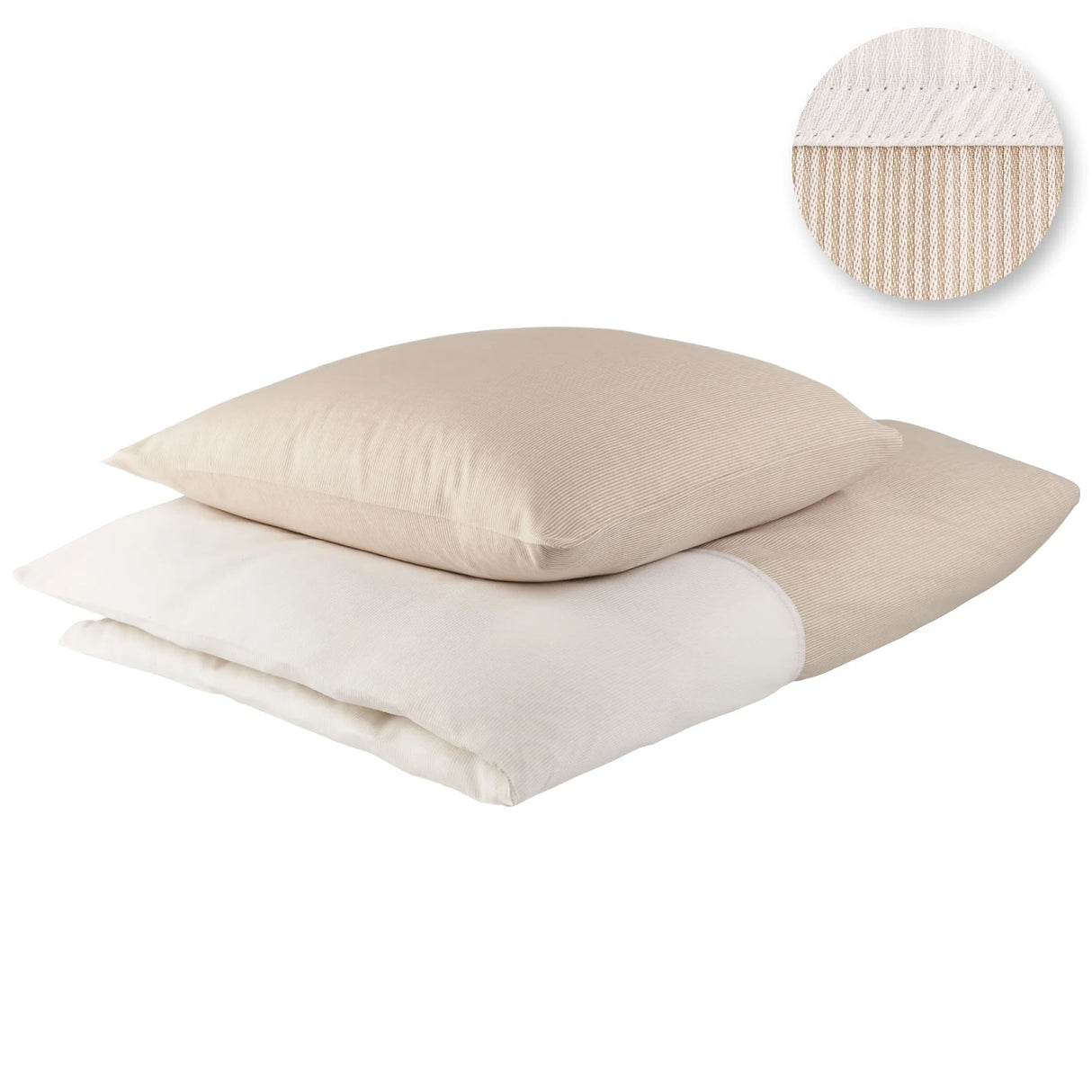 Beige Hotelbettwäsche Verdi mit weißem Einsatz - stilvolle Kombinationsmöglichkeiten für Hotels