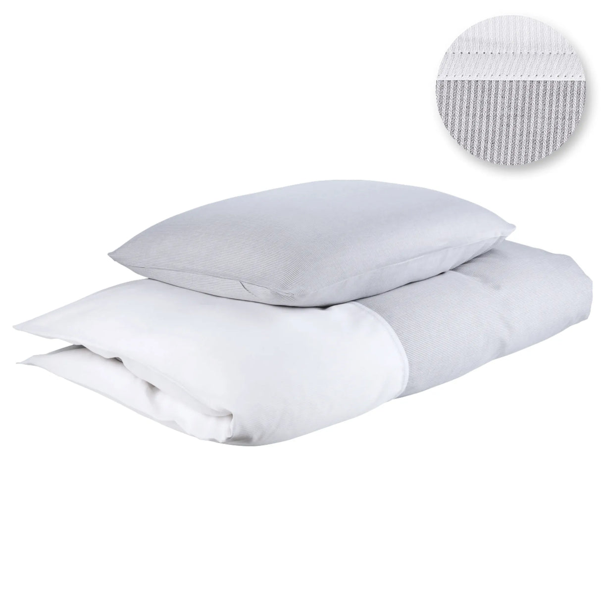 Graue Hotelbettwäsche Verdi mit weißem Einsatz - stilvolle Kombinationsmöglichkeiten für Hotels