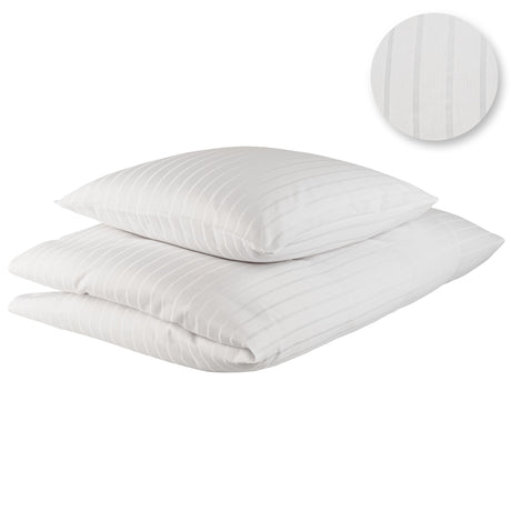 Weiße Hotelbettwäsche Sound mit edlem Streifendesign - luxuriös & zeitlos für Hotels & Gästezimmer