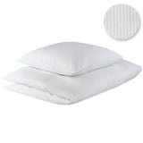 Weiße Hotelbettwäsche Verdi mit schmalem Streifendesign - zeitlos, edel & pflegeleicht