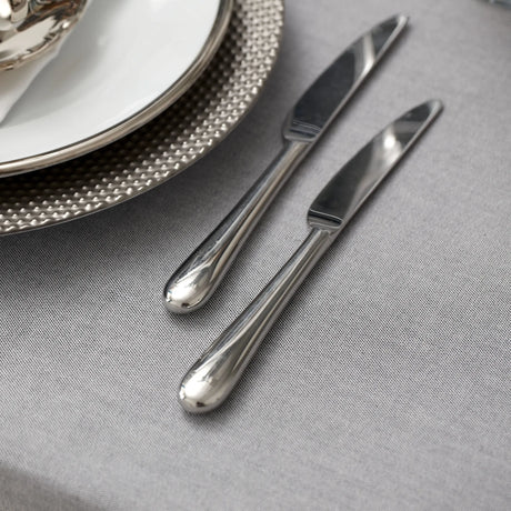 Tischwäsche midnight mit silbernem Besteck - luxuriöse Tischgestaltung für stilvolle Events & Hotels